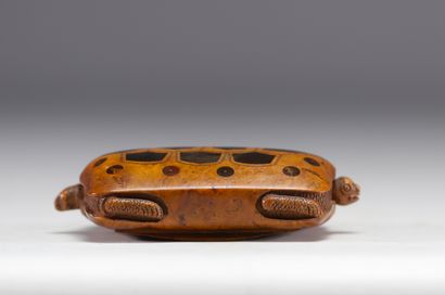 Rare boîte à priser en forme de tortue sculptée...