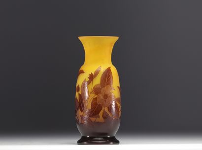 Émile GALLÉ (1846-1904) - Vase à décor floral...