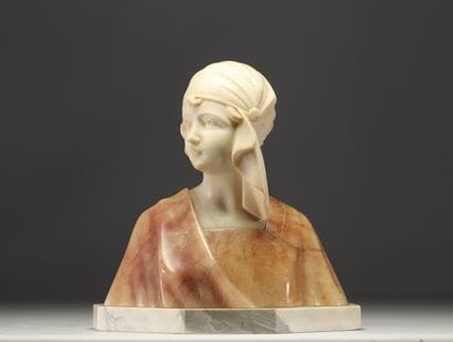 P. FATTORINI - Buste de jeune femme, sculpture...