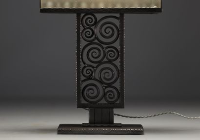 Lampe de de bureau Art Déco en verre rectangulaire...