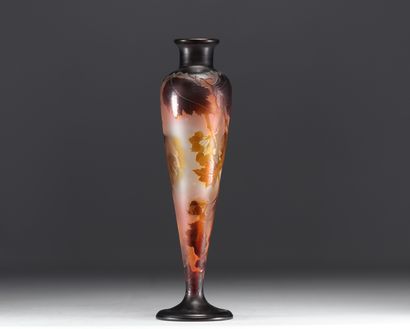 Émile GALLÉ - Vase en verre multicouche aux...