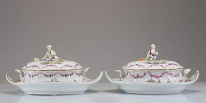 Meissen paire de légumiers en porcelaineà...