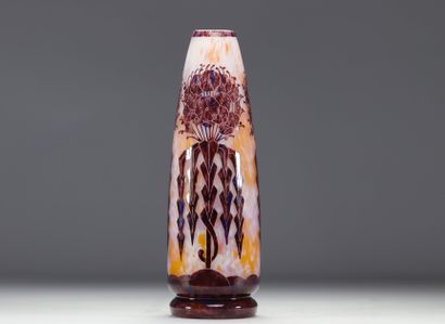 Le Verre Français vase dégagé à l'acide Art...