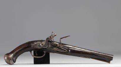 France - Pistolet à silex, métal, XVIIIe...
