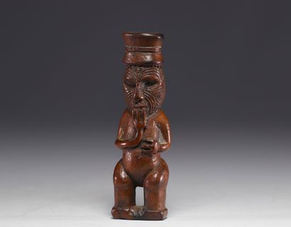 Nouvelle-Zélande - statuette en bois sculpté...
