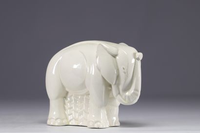 Charles LEMANCEAU (1905-1980) Éléphant craquelé...