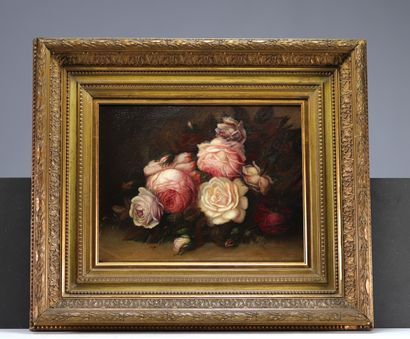 Nature morte au bouquet de fleurs, huile...
