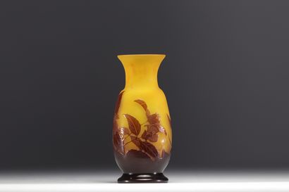 Émile GALLÉ (1846-1904) - Vase à décor floral...