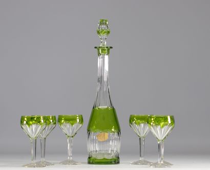 Val Saint Lambert - Carafe et six verres...