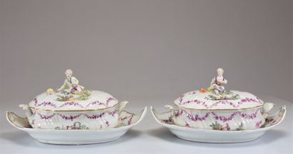 Meissen paire de légumiers en porcelaineà...