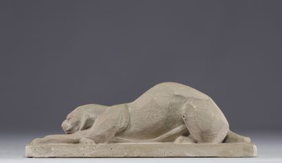 Sculpture panthère Art Déco, signature illisible.
Poids:...