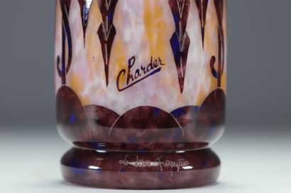 Le Verre Français vase dégagé à l'acide Art...