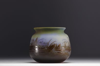 Émile GALLÉ (1846-1904) - Vase aux Nénuphars...