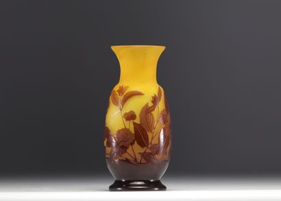 Émile GALLÉ (1846-1904) - Vase à décor floral...