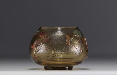 Cristallerie Émile GALLÉ - Vase boule émaillé...