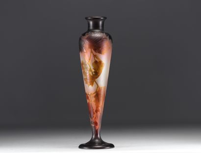 Émile GALLÉ - Vase en verre multicouche aux...