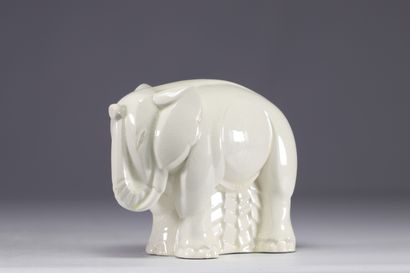Charles LEMANCEAU (1905-1980) Éléphant craquelé...
