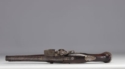 France - Pistolet à silex, métal, XVIIIe...