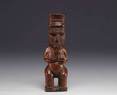 Nouvelle-Zélande - statuette en bois sculpté...