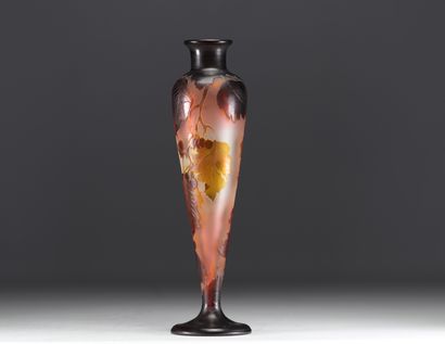 Émile GALLÉ - Vase en verre multicouche aux...