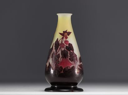 Émile GALLÉ - Pied de lampe en verre multicouche...