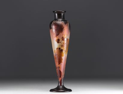 Émile GALLÉ - Vase en verre multicouche aux...