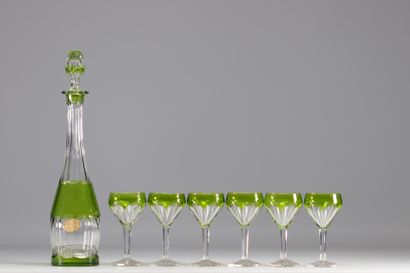 Val Saint Lambert - Carafe et six verres...