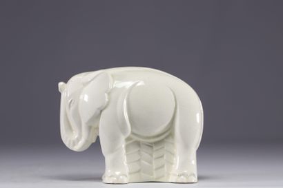 Charles LEMANCEAU (1905-1980) Éléphant craquelé...