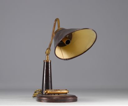 Lampe de bureau en cuir, calendrier dateur,...