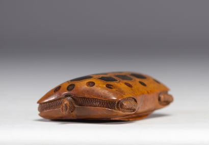 Rare boîte à priser en forme de tortue sculptée...