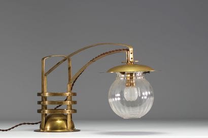 Gustave SERRURIER-BOVY (1858-1910) Rare lampe...
