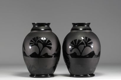 ARTVER - Paul HELLER Paire de vases aux pélicans...