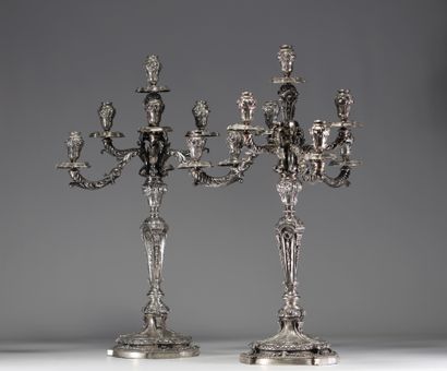 Imposante paire de candélabres Louis XVI...