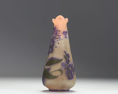 Émile GALLÉ (1846-1904) Vase en verre multicouche...