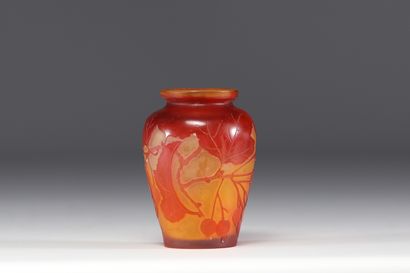 Émile GALLÉ (1846-1904) Petit vase en verre...