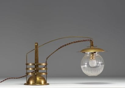 Gustave SERRURIER-BOVY (1858-1910) Rare lampe...