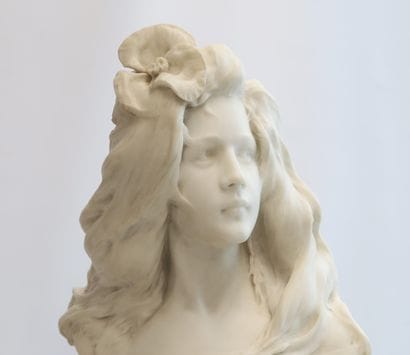 Edouard FORTINI (1862-?) Grand buste de jeune...