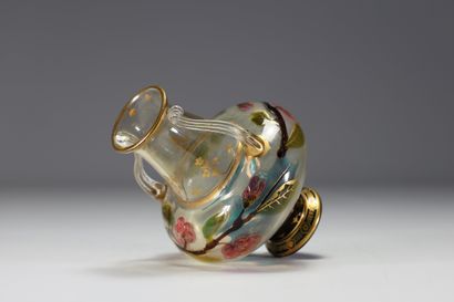 Vase d'époque Art Nouveau en verre à applications...