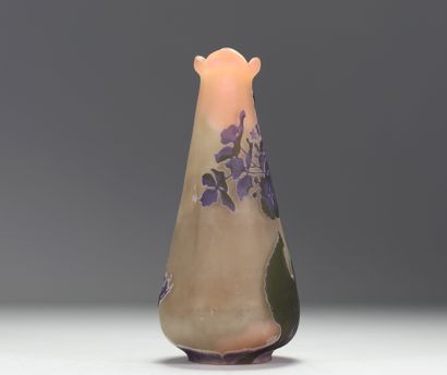 Émile GALLÉ (1846-1904) Vase en verre multicouche...
