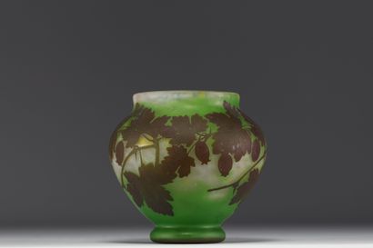 DAUM Nancy - Vase en verre multicouche dégagé...