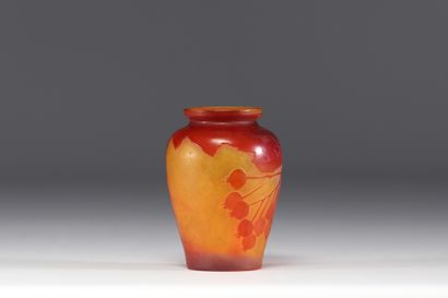 Émile GALLÉ (1846-1904) Petit vase en verre...