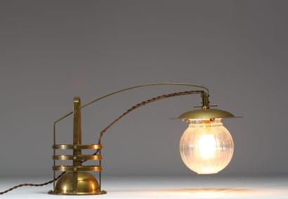 Gustave SERRURIER-BOVY (1858-1910) Rare lampe...