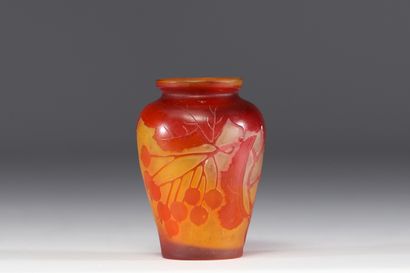 Émile GALLÉ (1846-1904) Petit vase en verre...