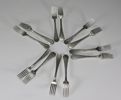 DELHEID Frères - Série de 48 couverts Art...