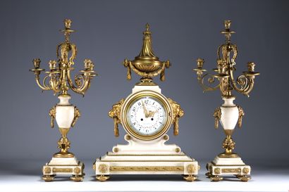 Imposante garniture de cheminée en bronze...
