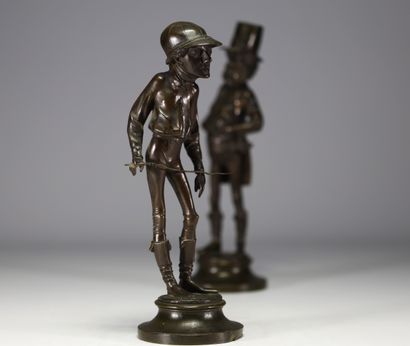 Émile GUILLEMIN (1841- 1907) Paire de personnages...