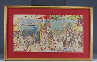 Paul CIROU (1869-1951) Série de trois aquarelles...