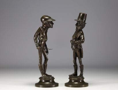 Émile GUILLEMIN (1841- 1907) Paire de personnages...