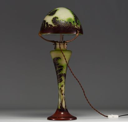Émile GALLÉ (1846-1904) Grande lampe champignon...
