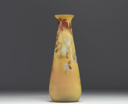 Émile GALLÉ (1846-1904) Vase en verre multicouche...
